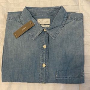NWT Brand New J.Crew Chambray Denim Jean Popover Shirt